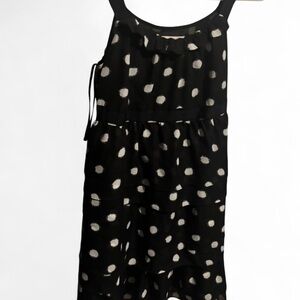 Black and white polka dot babydoll dress